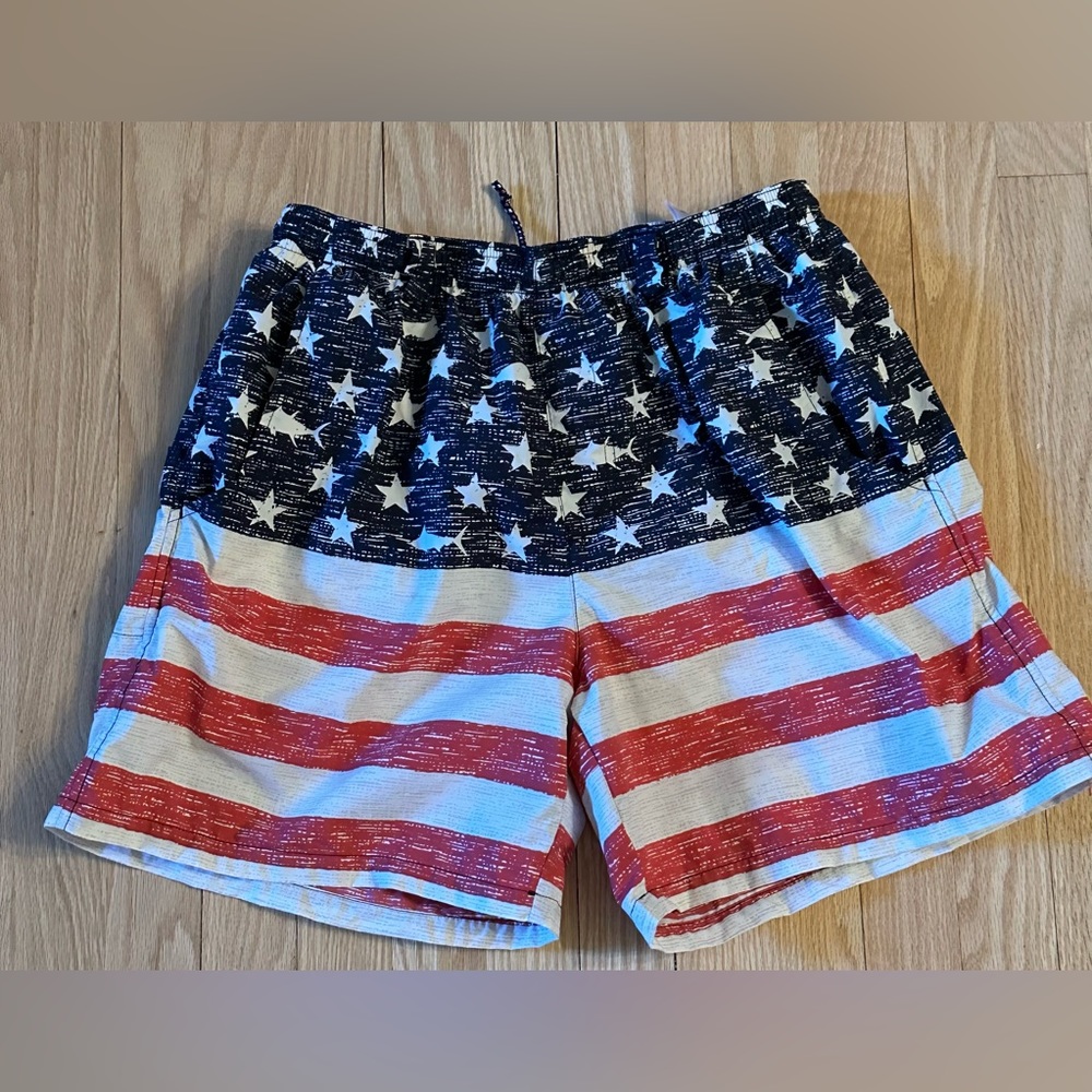 Columbia Men's Stars & Stripes PFG Swim Board Shorts, Size M